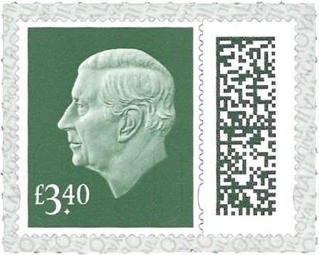 England - Dagligmærke 2025 - Kong Charles III - Postfrisk frimærke (grøn)