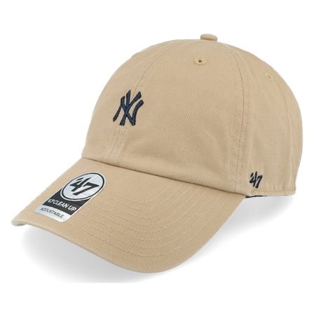 47 Brand - MLB - Beige - unconstructed - Cap - New York Yankees Base Runner Clean Up Khaki Dad Cap - Hatstore