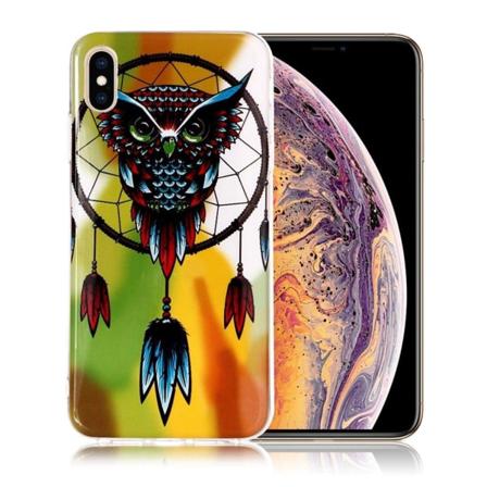 Noctilucent IMD fleksibelt etui til iPhone XS Max 6,5 tommer - Ugle Drømmefanger Multicolor