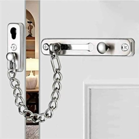 Sikkerhetskjetting i rustfritt stål for dører, dørkjetting, sikkerhetskjetting, dørbolt, skyvebolt med lim