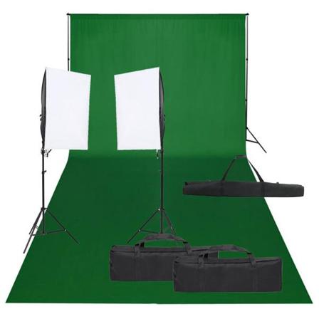 Vidaxl Fotostudio Med Lampor Och Bakgrund Svart