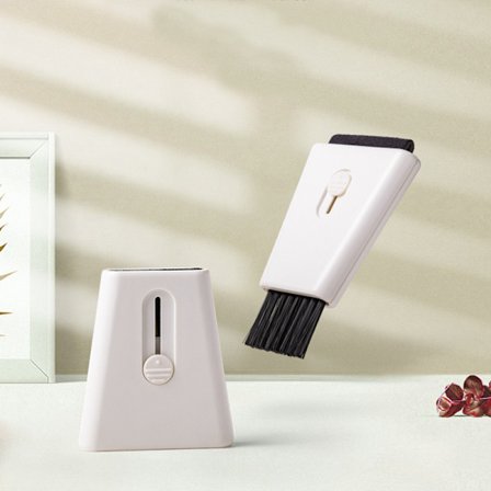 Bra handtagssvep - Rengör bärbar dator, dubbelhuvud infällbar tangentbordsrengöringsborste bärbar mobil TV-svep fönsterkarm sprickborste - Vit