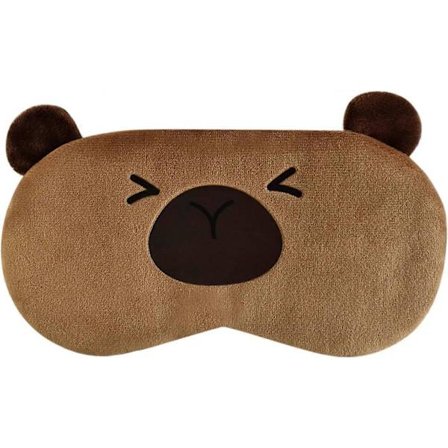 Søt sovemaske med capybara, myk, fluffy plysj kaninøyemaske, nyhet sovemaske øyedekke øyenskygge for barn jenter gutter kvinner lur om natten