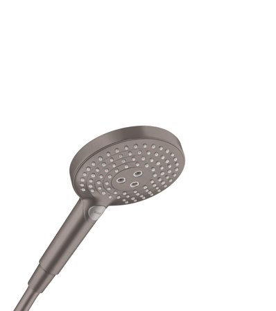 Hansgrohe Raindance Select S120 26530340 Håndbruser 3 stråletyper, Ø125 mm, børstet sort krom, Badeværelse