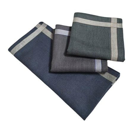 3 stk. herre-lommetørklær med vintage-design, myk bomull for hverdagsbruk