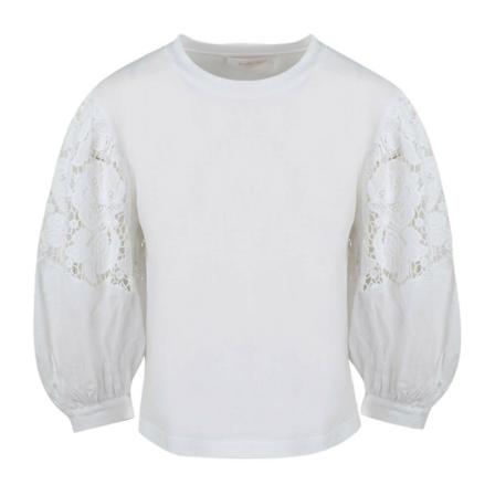 Chloé Guipure Bluse Hvid, Dame