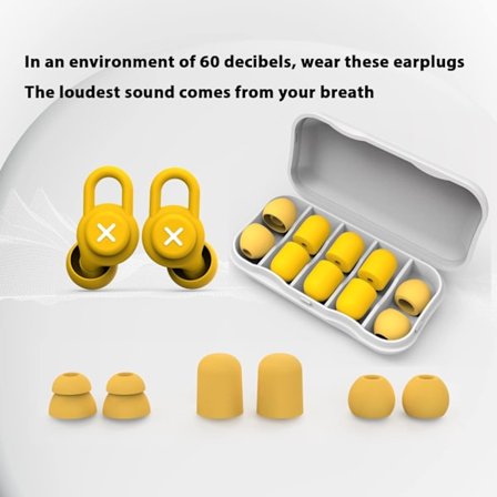 Ørepropper til 40dB støjreducerende øretelefoner, bløde silikone ørepropper til søvn, anti-snorken enheder, høreværn mod støj S