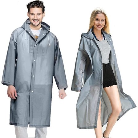 Regnfrakker (2-pakning) - Gjenbrukbare Eva-regnponchoer for voksne regnjakker
