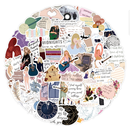 100 Singer Taylor Swift Formstickers Vattentäta Klistermärken