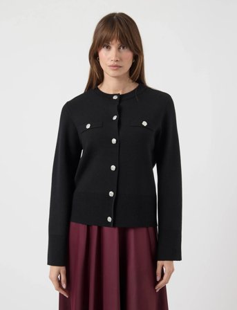 YAS Yaspimi Ls Knit Cardigan S. - Black - XS