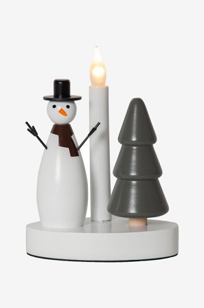 Ljusstake Christmas Joy Snögubbe - Star Trading - Vit - Adventsljusstakar - Från Homeroom