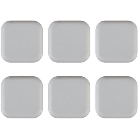 6-pack dörrstopp, väggskydd, mjuk gummibuffert för hem och kontor - Grå