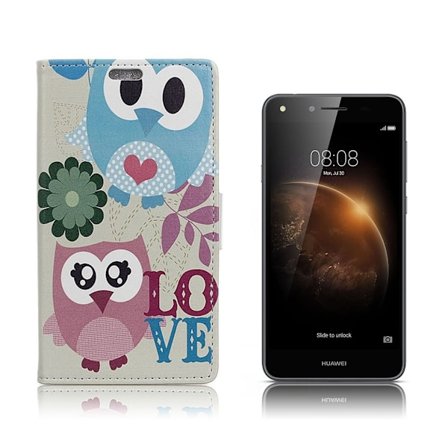 Huawei Y6II Compact läderfodral - Ugglor & love