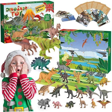 Dinosaur Adventskalender 2025 Julekalender Børn 24 Dage Realistisk Dinosaur Julegave