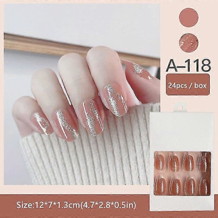 Set med 24 Korta Lösnaglar Söt & Fräsch Stil Fäst På Akrylnaglar Med Lim