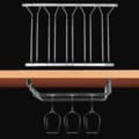 Glasshenger / vinglassholder i rustfritt stål med 5 rader for hyllemontering