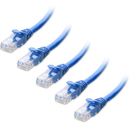 5-pak 10 Gbps Snagless Kort Cat6 Ethernet Kabel (Cat6 Kabel, Cat 6 Kabel)
