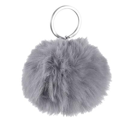 Hy Faux Fur Pom Pom Nyckelring One Size Grå Grey One Size