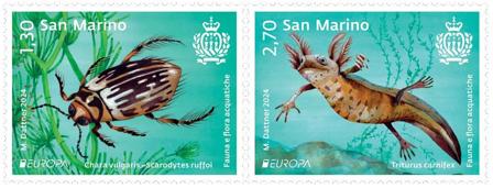 San Marino - EUROPA 2024 Undervandsfauna og -flora - Postfrisk sæt 2v