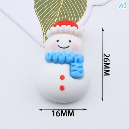 5 St Julharts Flatback Cabochon Snowman Santa Claus Hai