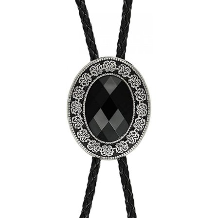 Bolo slips, håndlavet rund form vestlig cowboy Bola slips sort (FMY)