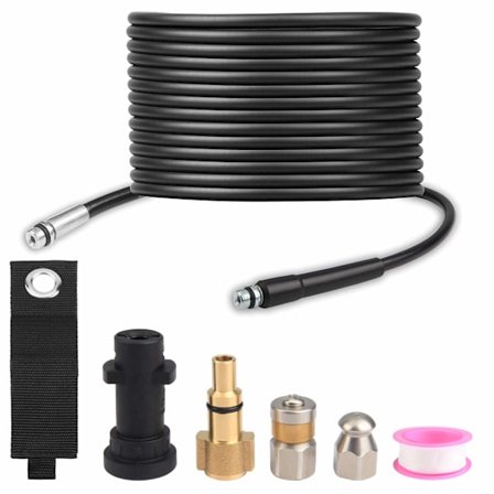 Høytrykksspyler Rense Sett for Avløpsrør med Jetdyse for Karcher K2 K3 K4 K5 K6 K7 Serien og LAVOR Høytrykksspyler, 15M, 180Bar