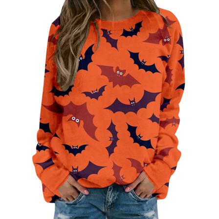 Hoodies Med Rund Hals För Damer För Halloween