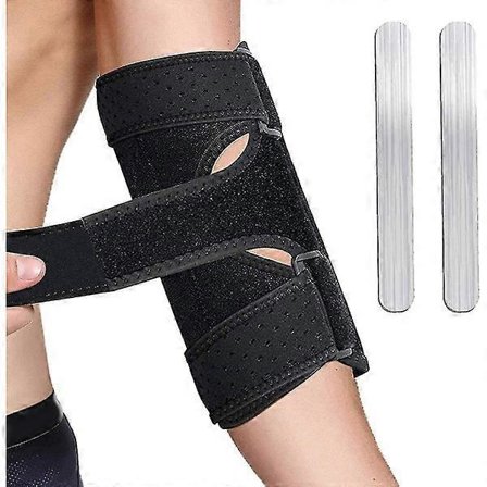 Albuestøtte, albuelås, med 2 avtakbare metallskinner