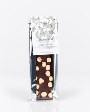 Sjokoladebar - Vegansk - Hazelnut 61% - 110 g - Summerbird Organic
