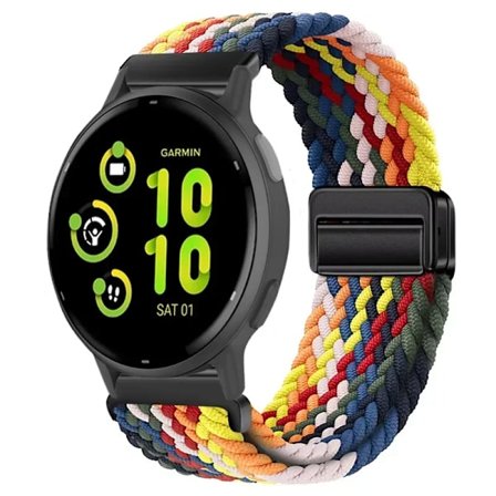 20mm 22mm Nylonarmband för Garmin Vivoactive 5/Active 5 Justerbart magnetiskt armband för Garmin Forerunner 55 165 Vivomove Trend