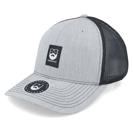 Bearded Man - Grey trucker Czapka Z Daszkiem - Bm Logo Blk Woven 112 Split Heather Grey/Black Trucker @ Hatstore