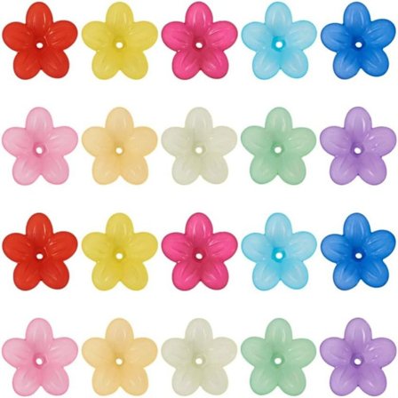 Flower Bead Cap Akryl Frostad Flower Bead Bead Cap Frosted