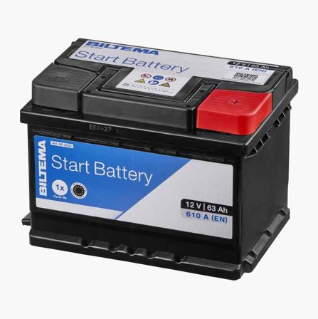 Biltema - Startbatteri 12 V 63 Ah