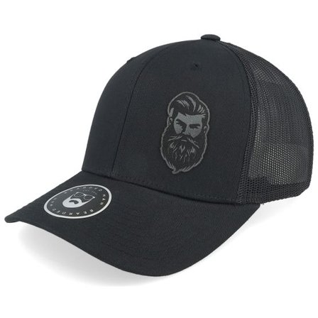Bearded Man - Svart trucker Keps - Tough Beard Retro Black Trucker @ Hatstore