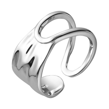 Handgjorda Ringar 925 Sterling Silver Bandring Justerbar Öppen Knogring Tumring Uttalande Ringar för Kvinnor Minimalistiska Smycken