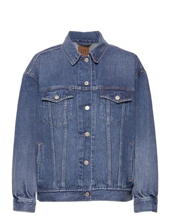 Over D Denim Jacket With Washwell Blue GAP