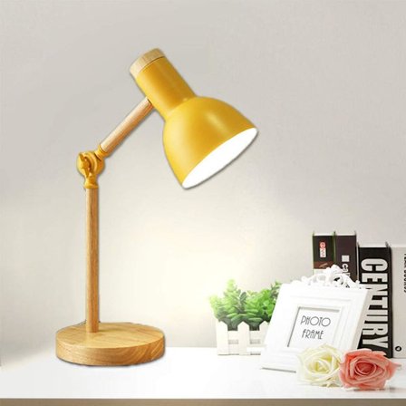 LED-skrivbordslampa, Gul, E27 Justerbar Arm Bordlampa, Klassisk Modern