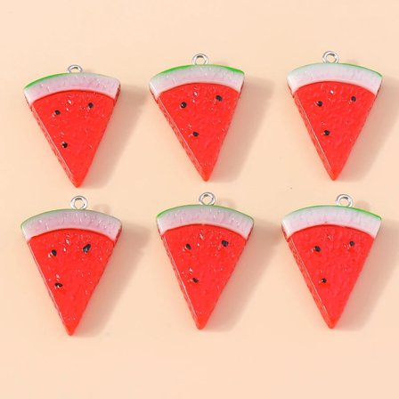 10pcs 31x22mm Fruit Pendant Resin Watermelon Charms for Dangle Earring Keychain Necklace DIY Jewlery Making Findings