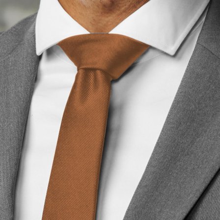 6cm úzká rezavá rypsová kravata pro muže - Jednobarevné kravaty