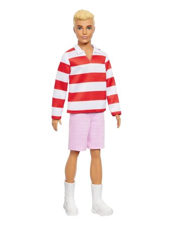Barbie Fashionistas Ken Doll #241 In Red Striped Top And Pink Shorts With White Sneakers, Blonde - Multi/patterned - ONE SIZE