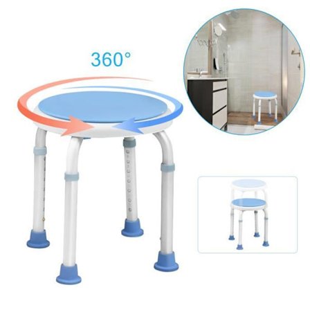 UISEBRT Duschpall Höjdjusterbar Badpall 360° Vridbar 136kg - Duschstol Sits Badsits