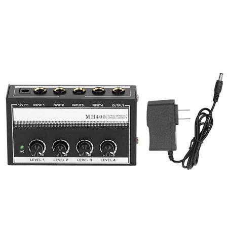 Kulokevahvistin Kannettava 4 Kanava Metalli Matala Melu Mono Kuulokevahvistin Studiolle ja Lavalle 100-240V Valkoinen US-Pistoke