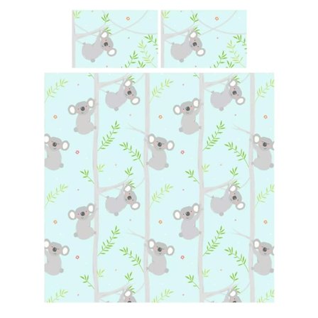 Rapport Koala Påslakan Set Enkelsäng Blå/Grå