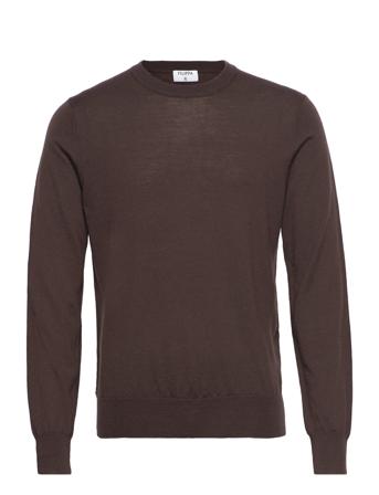Merino Sweater Strikkegenser M. Rund Krage Brun Filippa K