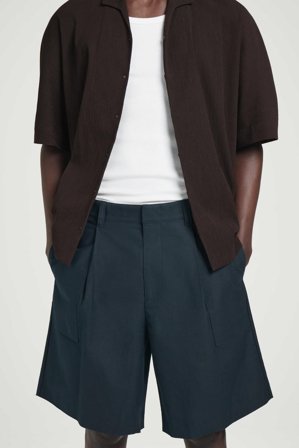 COS Men's Shorts Chino In Twill Di Cotone in Blu