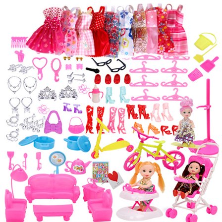 118 Barbie Doll Accessoarer Leksaker DIY Material Väska Utländska docka Kläder Hängande kjol Barn