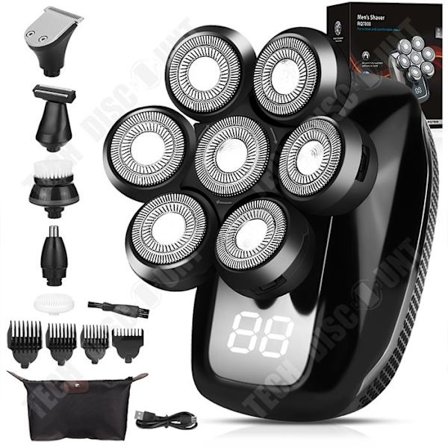 Elektrisk barbermaskine - TECH DISCOUNT - TD - Vandtæt - 7 blad - Multifunktionel til mænd