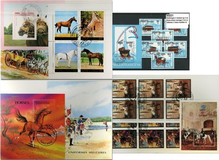 Heste - 3 frimærkepakker samlet
