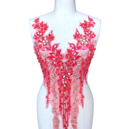 1/2/3/5 Utsökt spetsapplikation för DIY-bröllopsbodice eller dans red B 1 Pc