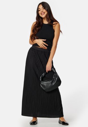 Bubbleroom - Pleated Maxi Skirt - Black - Kläder